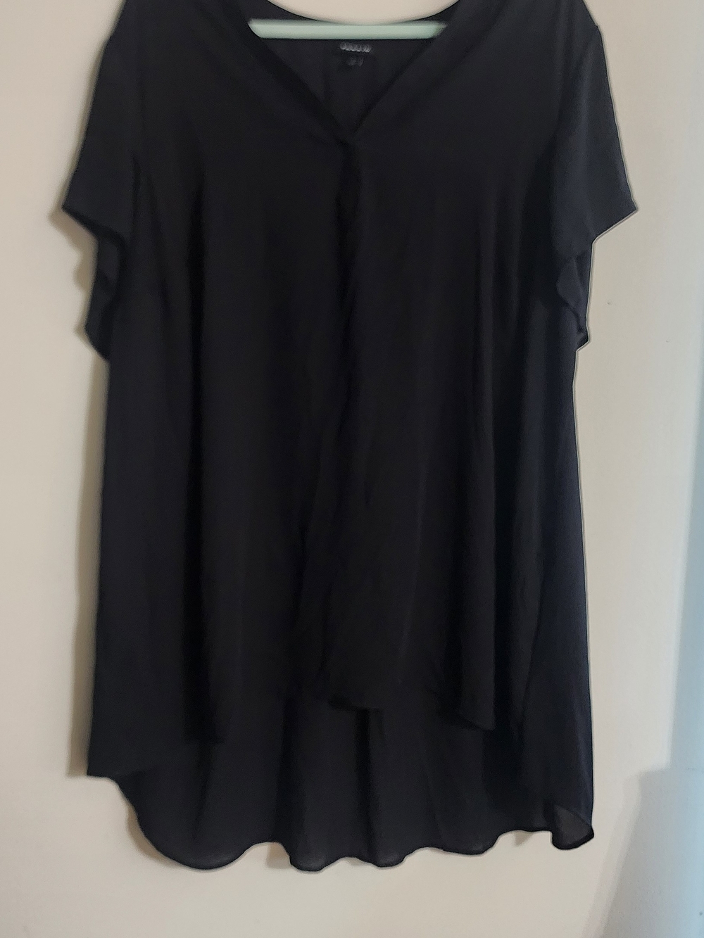 Torrid Black Chiffon High-Low Short Sleeve Blouse Size 3